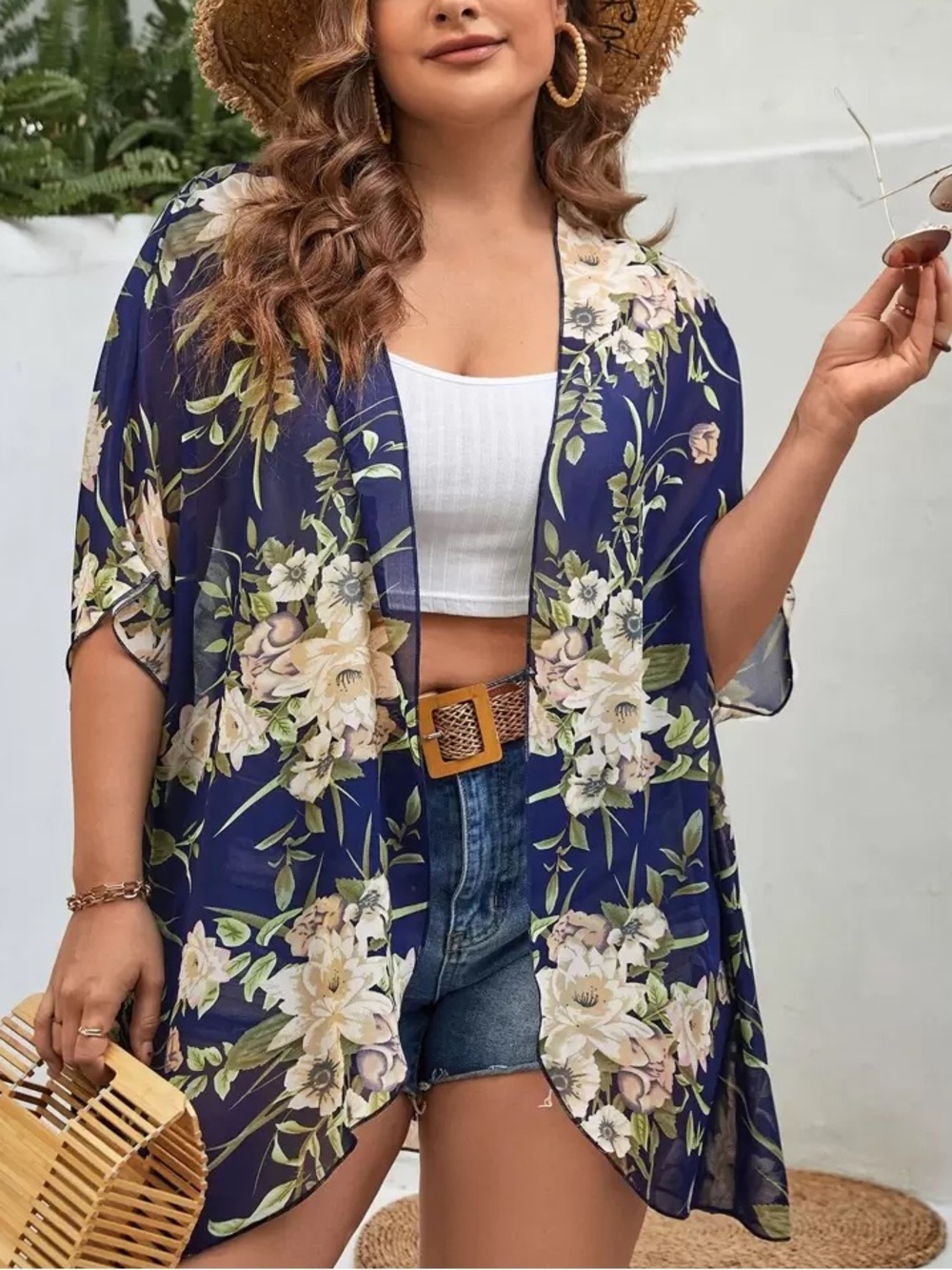 5/$25 Shein Floral Kimono Size 2X